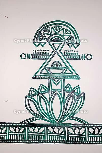 Astrological murals in an Ayurveda center in South India [IBR125411096]