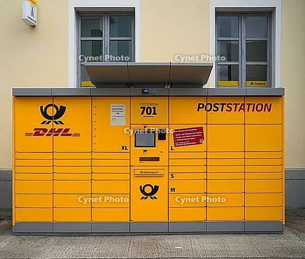 DHL Packstation, Poststation, Hauptpost am Bahnhof, Nördlingen, Swabia, Bavaria, Germany [IBR113394887]