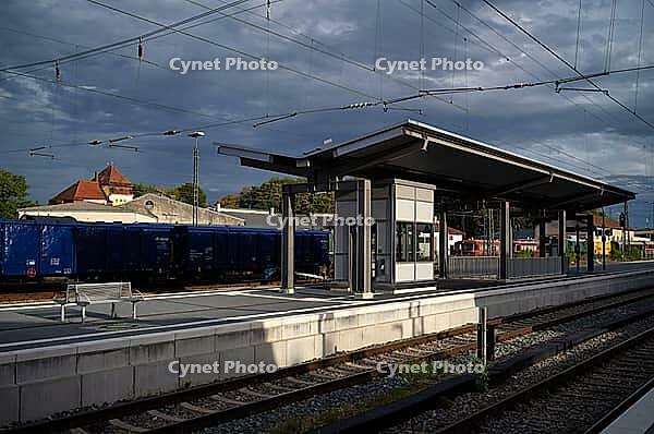 Railway Station, Nördlingen, Swabia, Bavaria, Germany [IBR113394898]