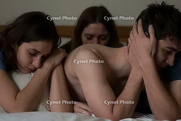 Emotional vulnerability in young adult relationships, psychological distress among youth during intimate crisis, mental health challenges and polyamory, complex interpersonal dynamics intertwine with silent despair in a shared bedroom setting, physical cl [IBR125414135]