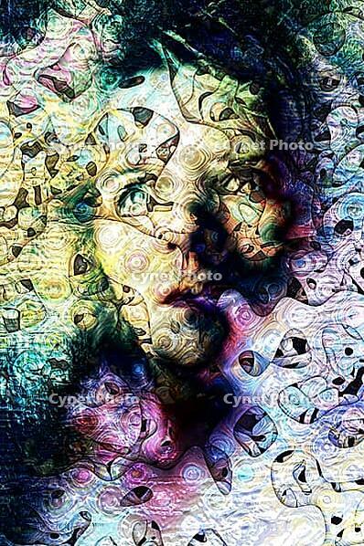 Creative artistic portrait of a young caucasian woman, AI generated [IBR125414192]