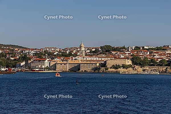 View from the sea of the town of Krk, island of Krk, Croatia [IBR125415393]