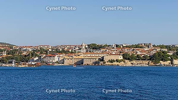 View from the sea of the town of Krk, island of Krk, Croatia [IBR125415408]