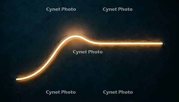 Abstract glowing amber trend line rising to a peak then leveling into a steady glow, dark background, safety surveillance data visualization concept, no readable labels, AI generated [IBR125421273]