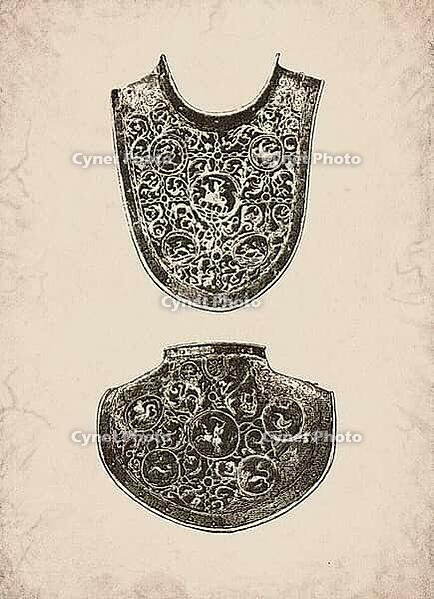 Engraved Renaissance Decorated Breastplate and Backplate Historical Engraving, Digitally Remastered and Enhanced [IBR125421627]
