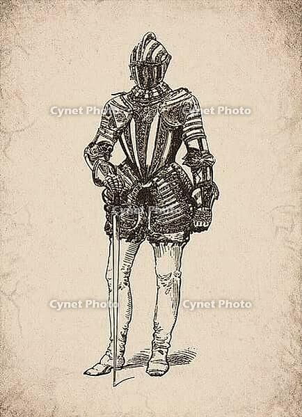 Engraved Maximilian Full Suit of Armour and Rapier Historical Engraving, Digitally Remastered and Enhanced [IBR125421637]