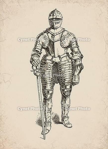 Engraved Maximilian Full Suit of Armour and Fluted Helmet Historical Engraving, Digitally Remastered and Enhanced [IBR125421638]