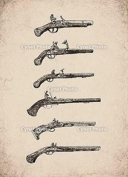 Engraved Historic Ornate Wheellock Pistols and Firearms Historical Engraving, Digitally Remastered and Enhanced [IBR125421640]