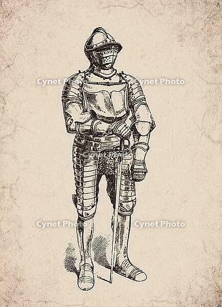 Renaissance Half Suit of Armour Medieval Knight Historical Engraving, Digitally Remastered and Enhanced [IBR125421651]