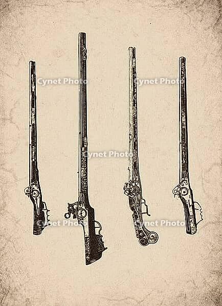 Engraved Historic Ornate Wheellock Rifles and Firearms Historical Engraving, Digitally Remastered and Enhanced [IBR125421686]