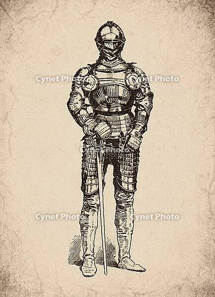 Maximilian Full Suit of Armour Medieval Knight Historical Engraving, Digitally Remastered and Enhanced [IBR125421700]