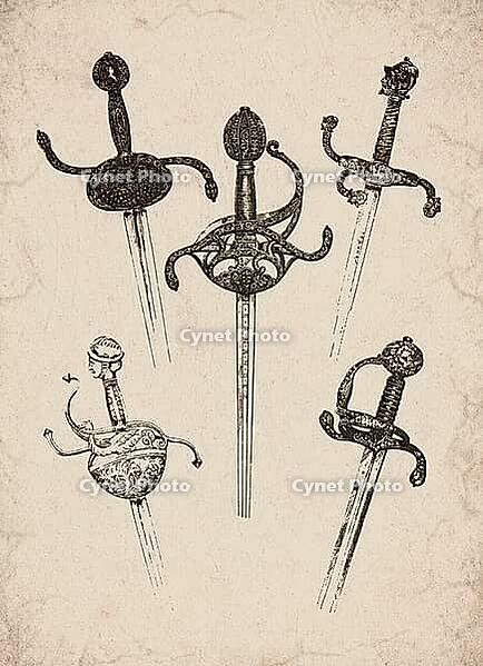Engraved Historic Ornate Rapiers and Hilts Historical Engraving, Digitally Remastered and Enhanced [IBR125421703]