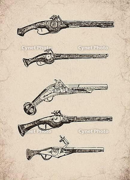 Engraved Historic Ornate Wheellock Pistols and Firearms Historical Engraving, Digitally Remastered and Enhanced [IBR125421709]