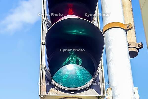 Green and red traffic lights for pedestrian and cars found in Germany [IBR125436257]
