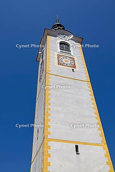 Church tower, cerkveni zvonik v Kamniku church, Šutna, Kamnik, Upper Carniola, Slovenia [IBR125436271]