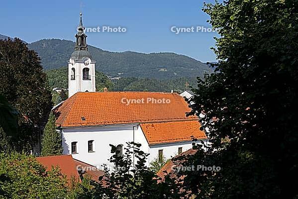 Church, Fanciscan monastery, Frančiškanski samostan Kamnik, mountains, Kamnik, Upper Carniola, Slovenia [IBR125436280]