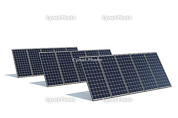 Mono crystalline solar modules isolated on white background [IBR125462122]