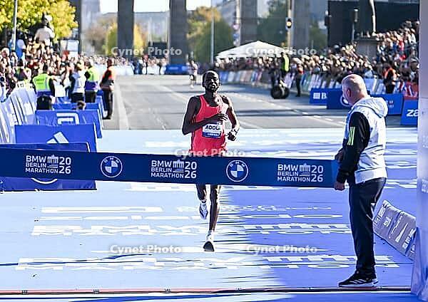 27.09.2026, Athletics BMW Berlin - Marathon 2026, from left Guye Adola achieved 1st place in the BMW BERLIN-MARATHON 2026 [IBR113453153]