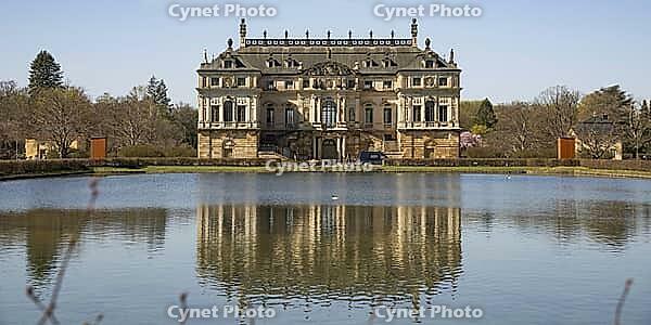 Spring in the Great Garden in Dresden with the Palais and the Palaisteich [IBR125492361]
