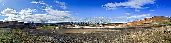 The volcanic landscape around Leirhnjukur volcano in Iceland - sulphur, rocks and wasteland [IBR125501637]
