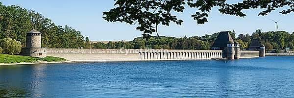 Dam, Möhnetalsperre, Möhnesee, Arnsberger Wald nature park Park, Sauerland, Westphalia, North Rhine-Westphalia, Germany [IBR125501641]