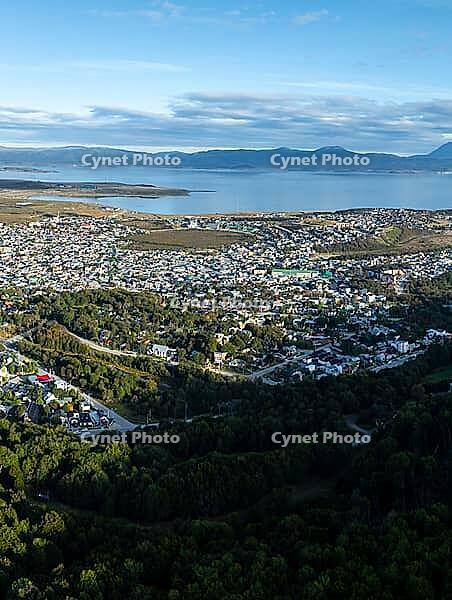 View of Ushuaia town, Ushuaia, Patagonia, Tierra del Fuego, Argentina [IBR125521098]