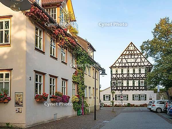 Balingen, Germany, has a beautiful old town with a medieval castle. Situation of the famous lattice facade [IBR125527110]