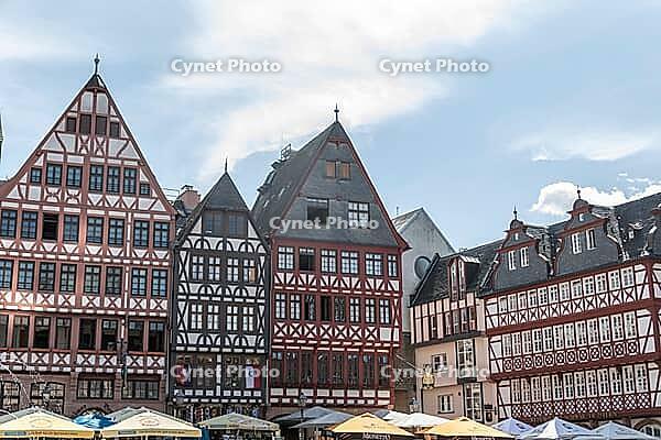 The Römerberg in Frankfurt with town hall, market square and semi-stressed houses [IBR125536391]