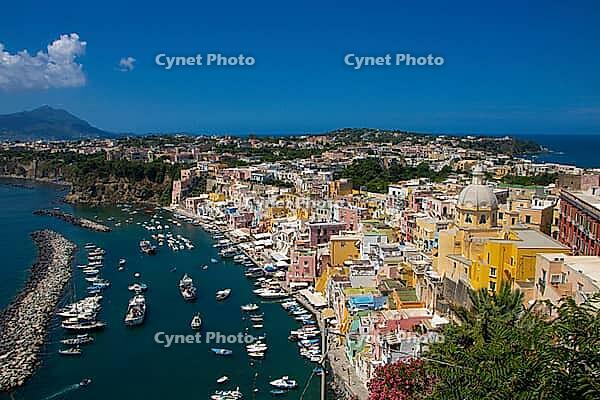 Landscape of Marina Corricella near Procida, naples, italy [IBR125536416]