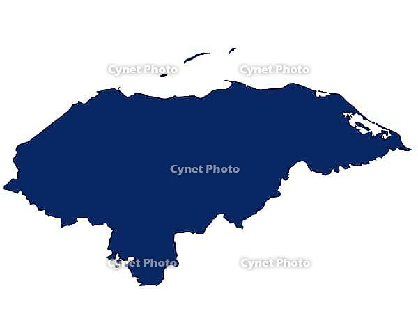 Map of Honduras in blue color - Map of Honduras in blue color [IBR125557556]
