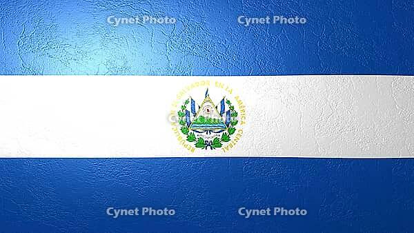 El Salvador flag - soft background with a fine stone structure and beautiful lighting [IBR125557557]