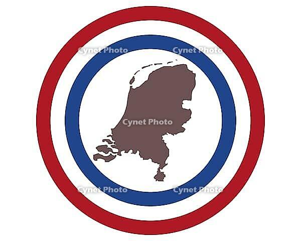 Landkarte der Niederlande auf Hintergrund mit Fahne - Karte der Niederlande im Hintergrund mit Flagge [IBR125557567]