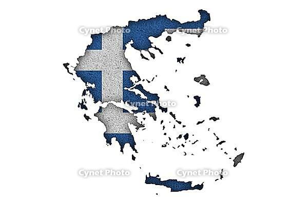 Map and flag of Greece on Felt - Map and flag of Greece on felt [IBR125557595]