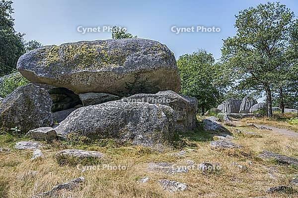 The granite boulders of the Pierres Jaumâtres, a natural jewel of the Limousin, Creuse departement, near Boussac [IBR125566030]