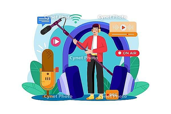 Sound Engineer Illustration concept on white background [IBR125566084]