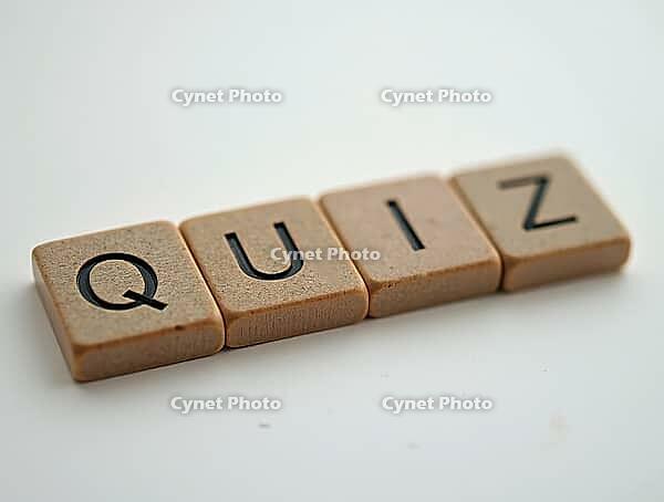Four wooden cubes with black letters form the word quiz on a white background, AI generated [IBR125636925]