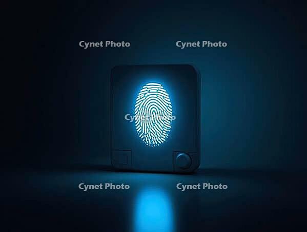 Illuminated fingerprint scanner representing advanced biometric surveillance technology, AI generated [IBR125636932]