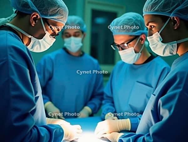 Medical team focused on a delicate surgical procedure, AI generated [IBR125636934]