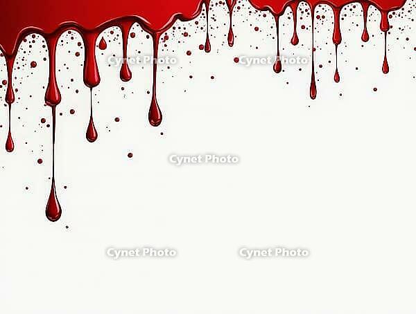 Blood is dripping down a white backdrop, creating a fancy background for halloween projects, AI generated [IBR125653451]