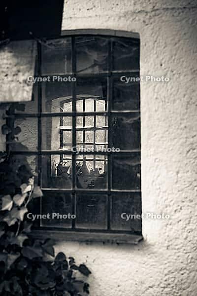 Old sprout windows at a workshop [IBR125654748]