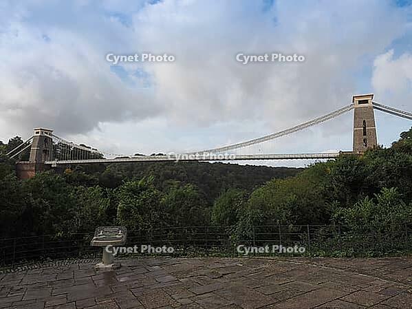 Clifton Suspension Bridge spanning the Avon Gorge and River Avon designed by Brunel and completed in 1864 in Bristol, UK [IBR125654769]