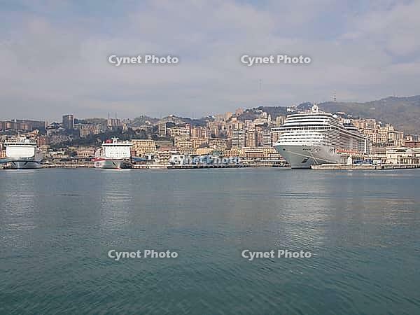 GENOA, ITALY - MARCH 16, 2014 - Since the construction of the new merchant harbour the old harbour called Porto Vecchio is still used for cruise ships and small boats [IBR125654781]