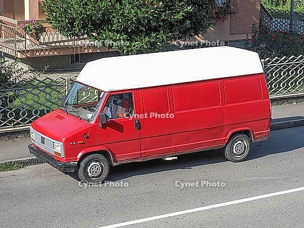 MILAN, ITALY - CIRCA AUGUST 2015: Red Fiat lorry [IBR125654801]