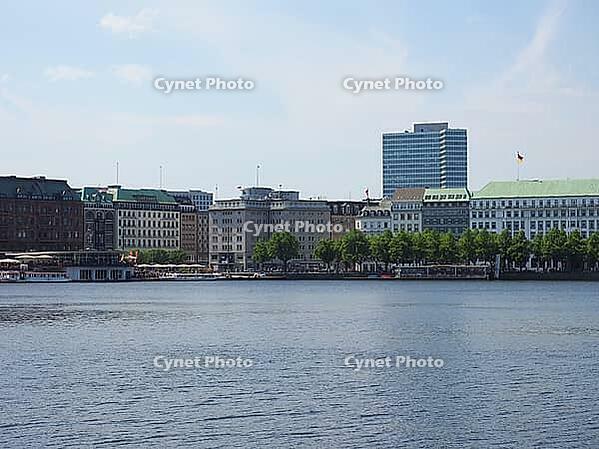 HAMBURG, GERMANY - CIRCA MAY 2017: Binnenalster (meaning Inner Alster lake) [IBR125654804]
