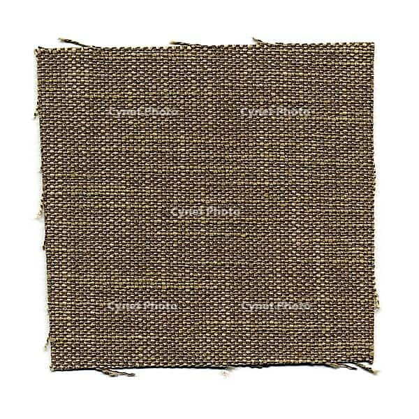 Brown fabric swatch isolated over white background [IBR125654809]