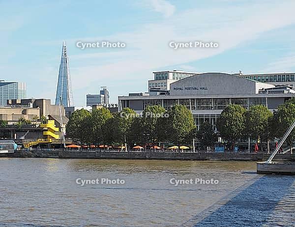 LONDON, UK - SEPTEMBER 29, 2015: The Royal Festival Hall built as part of the Festival of Britain national celebrations in 1951 is still in use as a major music and entertainment venue [IBR125654814]