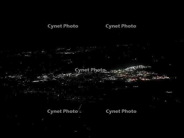 Aerial night view of the city of Barcelona, Catalonia, Spain [IBR125654836]