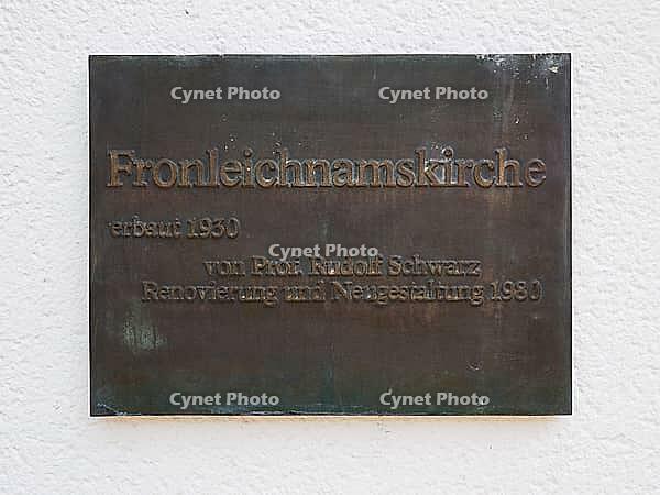 AACHEN, GERMANY - CIRCA AUGUST 2019: Fronleichnamskirche (meaning Corpus Christi church) designed by Rudolf Schwarz in 1930 and restored in 1980 [IBR125654840]