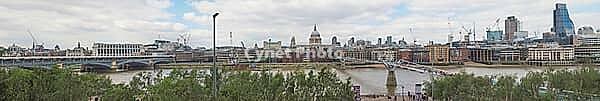 LONDON, UK - CIRCA JUNE 2015: High resolution panoramic view of River Thames and London skyline [IBR125654842]