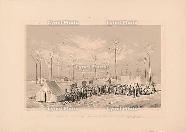 Pastor L. F. Drake, chaplain of the 31st century Ohio Volunteer Regiment, which was held on 10 March. He held a service for Union troops at Camp Dick Robinson in Kentucky during the American Civil War. Gathered soldiers of the Union listen to a lecture ou [IBR125657371]